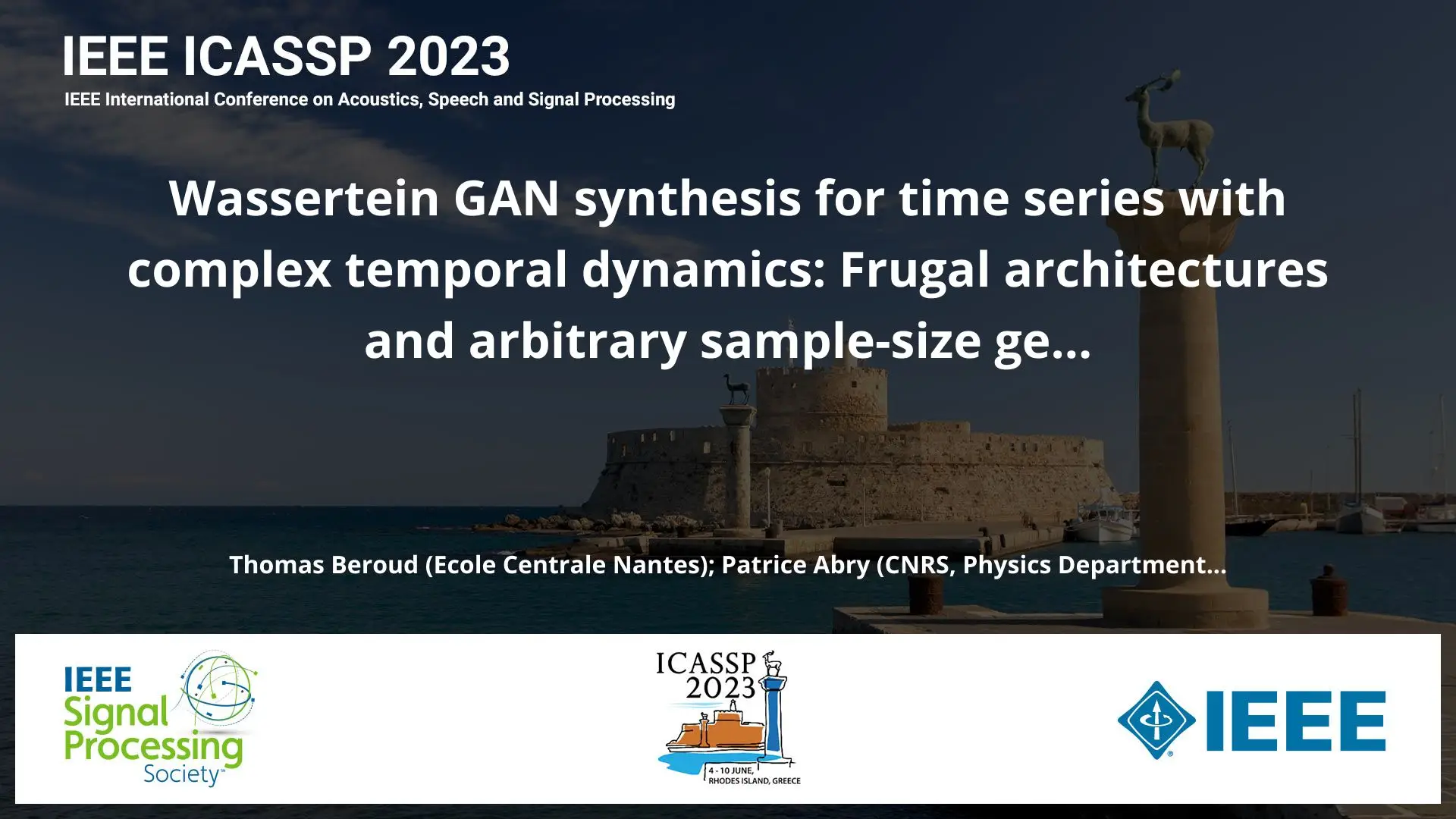 Wassertein GAN synthesis for time series with complex temporal dynamics: Frugal architectures and arbitrary sample-size generation