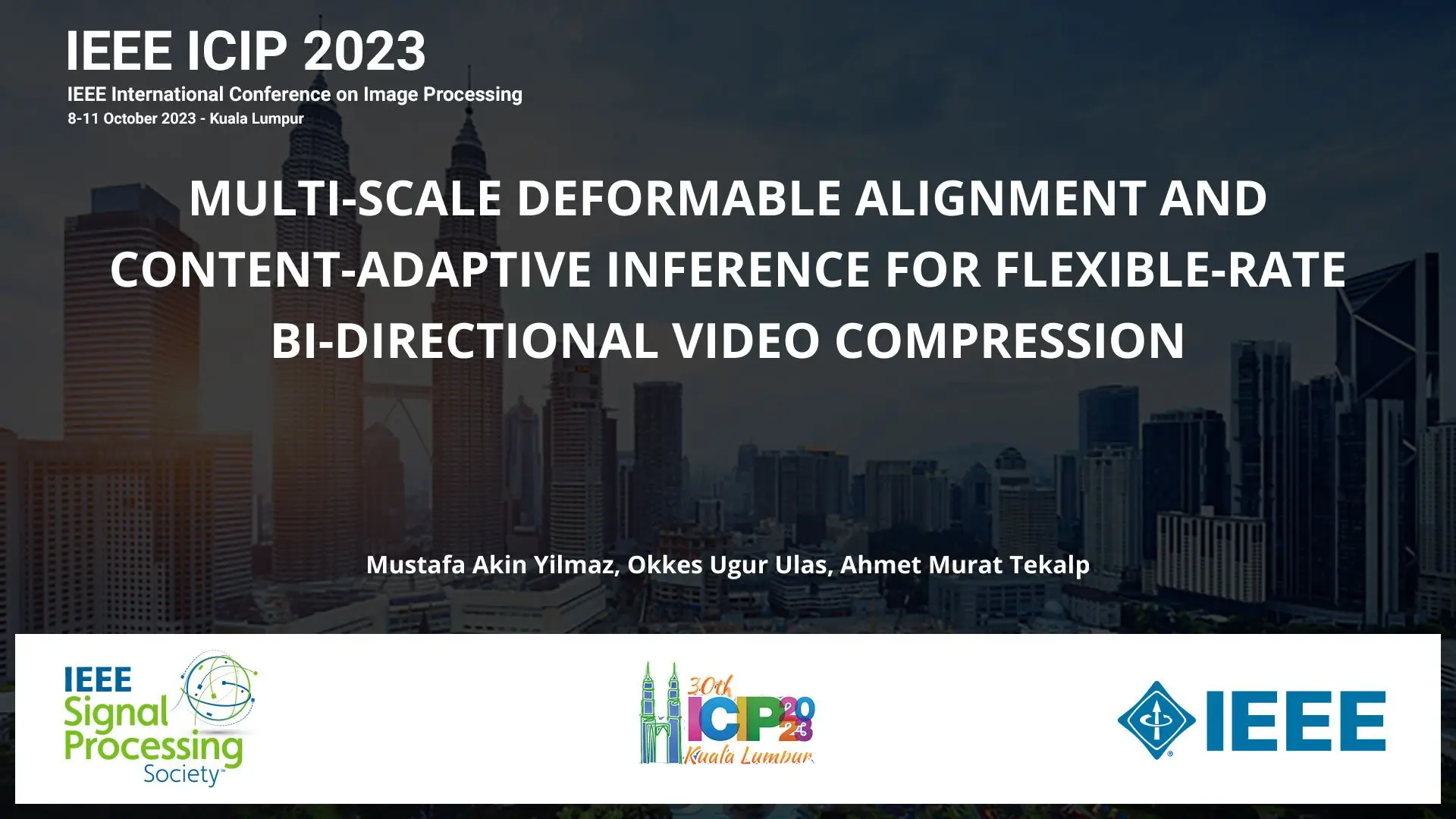 MULTI-SCALE DEFORMABLE ALIGNMENT AND CONTENT-ADAPTIVE INFERENCE FOR FLEXIBLE-RATE BI-DIRECTIONAL VIDEO COMPRESSION