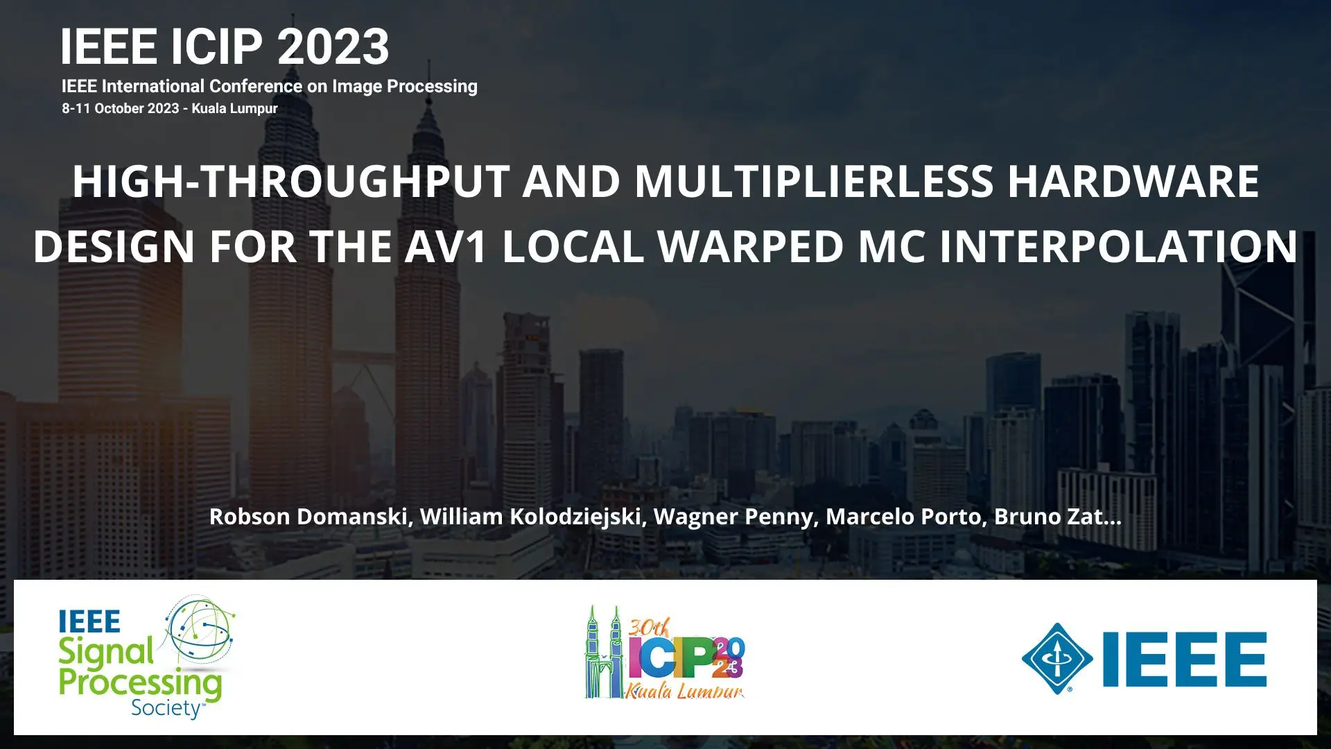 HIGH-THROUGHPUT AND MULTIPLIERLESS HARDWARE DESIGN FOR THE AV1 LOCAL WARPED MC INTERPOLATION