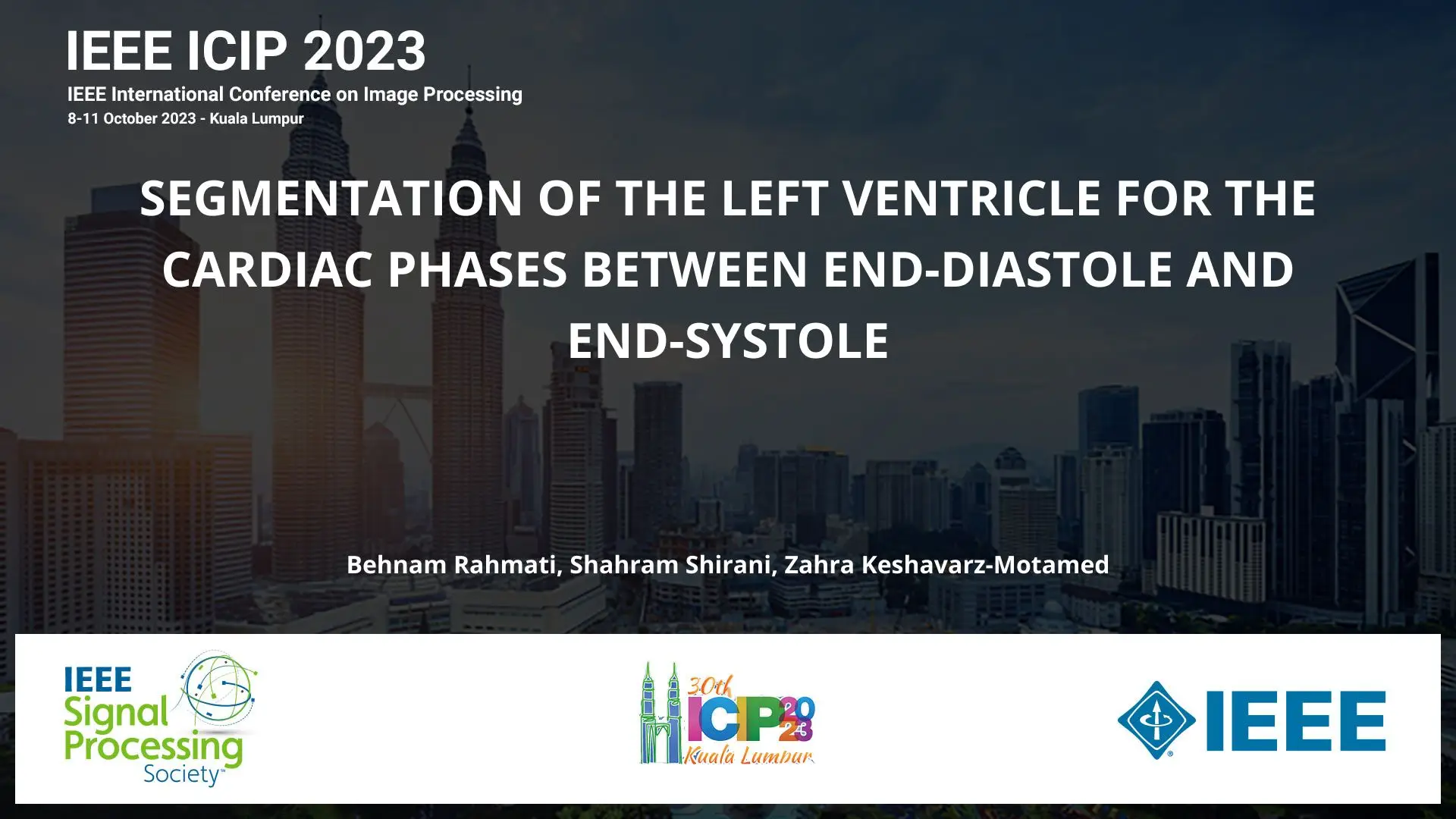 SEGMENTATION OF THE LEFT VENTRICLE FOR THE CARDIAC PHASES BETWEEN END-DIASTOLE AND END-SYSTOLE