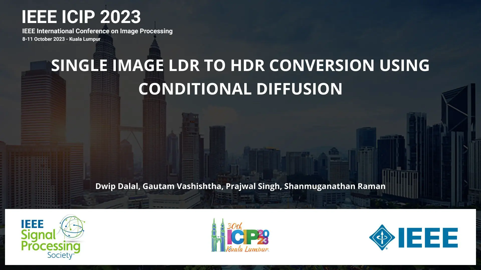 SINGLE IMAGE LDR TO HDR CONVERSION USING CONDITIONAL DIFFUSION