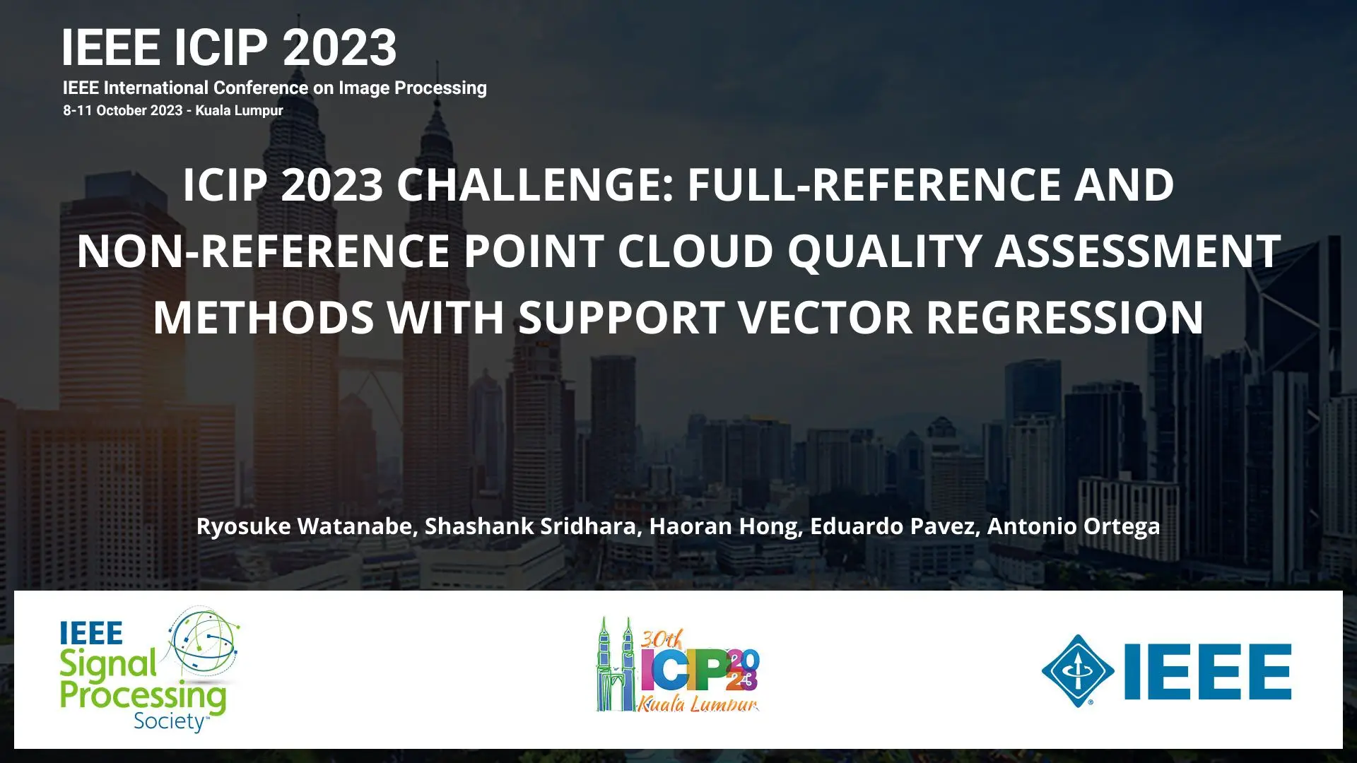 ICIP 2023 CHALLENGE: FULL-REFERENCE AND NON-REFERENCE POINT CLOUD QUALITY ASSESSMENT METHODS WITH SUPPORT VECTOR REGRESSION