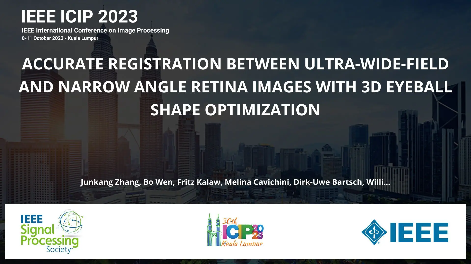 ACCURATE REGISTRATION BETWEEN ULTRA-WIDE-FIELD AND NARROW ANGLE RETINA IMAGES WITH 3D EYEBALL SHAPE OPTIMIZATION