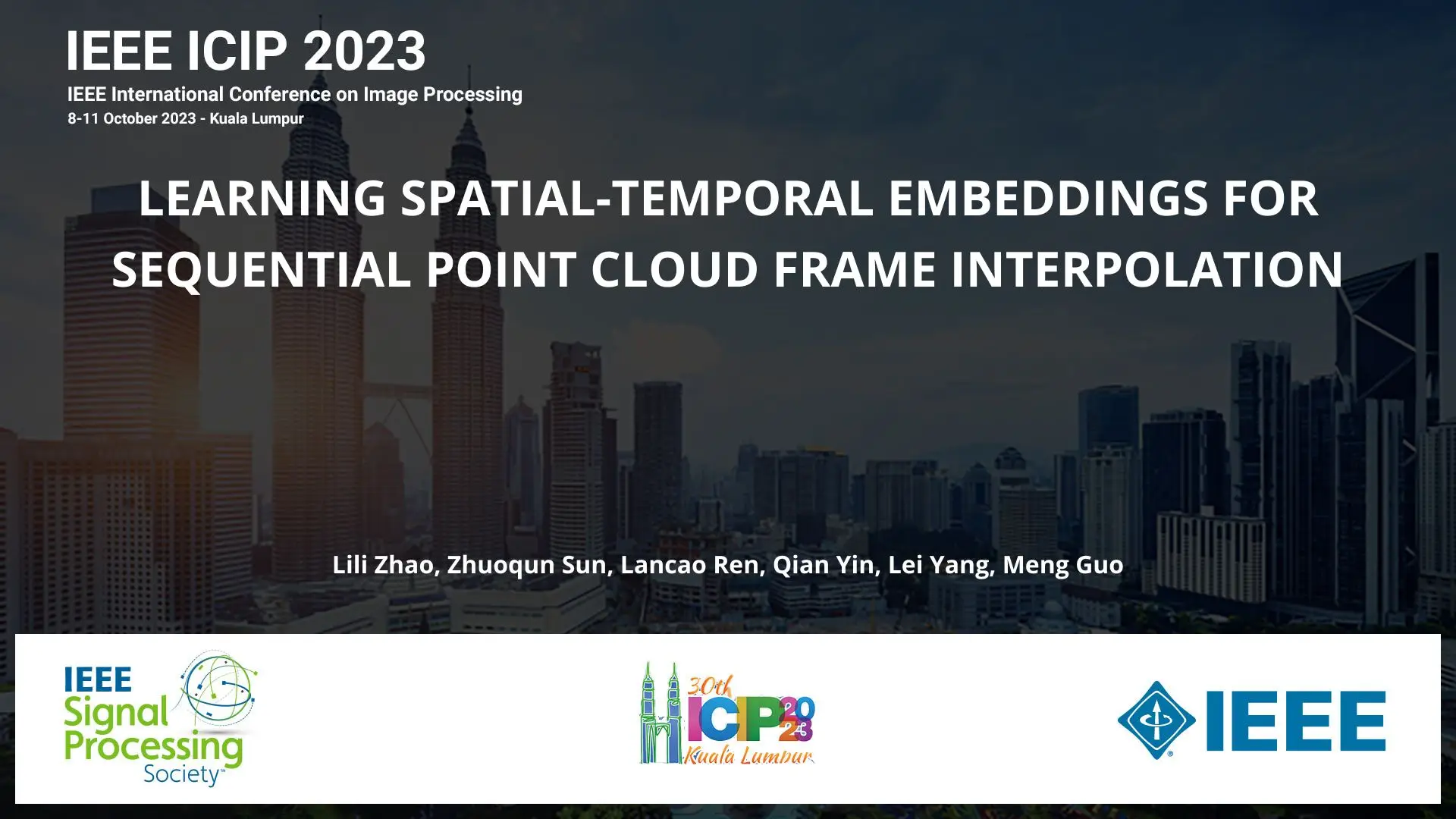 LEARNING SPATIAL-TEMPORAL EMBEDDINGS FOR SEQUENTIAL POINT CLOUD FRAME INTERPOLATION