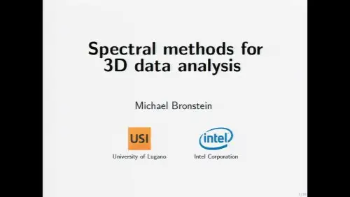 Spectral Methods for 3D Data Analysis Part I