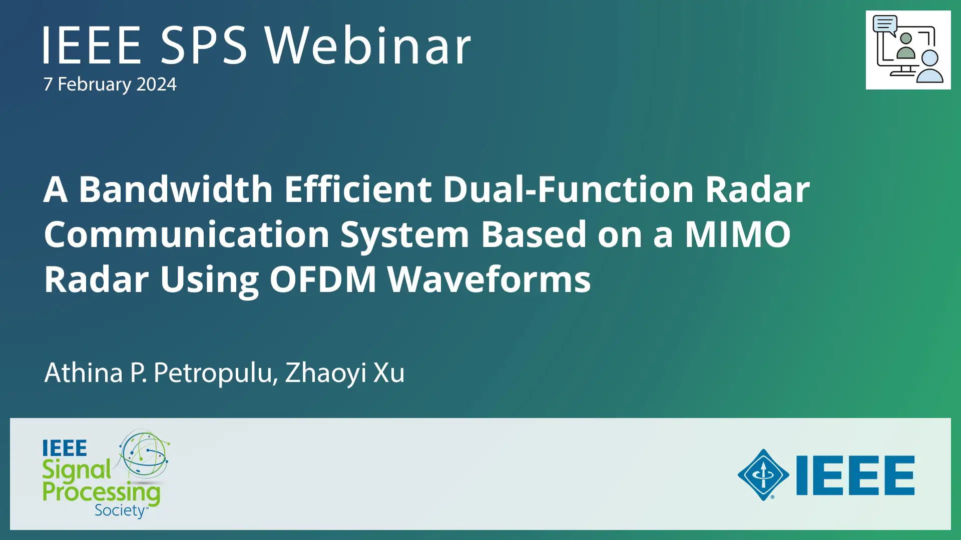 A Bandwidth Efficient Dual-Function Radar Communication System Based on a MIMO Radar Using OFDM Waveforms