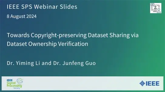 Slides: Towards Copyright-preserving Dataset Sharing via Dataset Ownership Verification