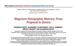 Magnonic Holographic Memory- From Proposal to Device
