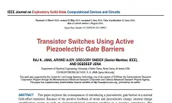 Transistor Switches Using Active Piezoelectric Gate Barriers