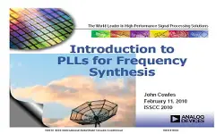 Introduction to Phase-Locked Loops for Frequency Synthesis Slides