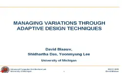 Managing Variations Through Adaptive Design Techniques Video