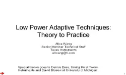 Adaptive Power Managemnt Techniques Video