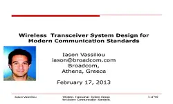 Wireless Transceiver System Design for Modern Communication Standards Video
