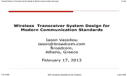 Wireless Transceiver System Design for Modern Communication Standards Slides