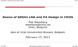 Basics of 60GHz LNA and PA Design in CMOS Slides