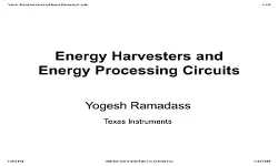 Energy Harvesters and Energy Processing Circuits Slides