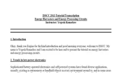 Energy Harvesters and Energy Processing Circuits Transcript