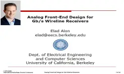 Analog Front-End Design for Gb/s Wireline Receivers Video