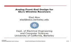 Analog Front-End Design for Gb-s Wireline Receivers Slides