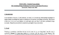 Self-Adapting Design Techniques for Power Constrained Processors Transcript