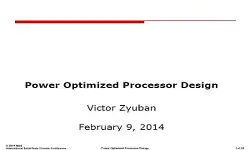 Power Optimized Processor Design Slides