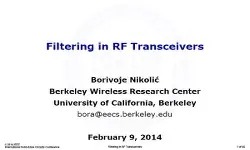 Filtering in RF Transceivers Slides