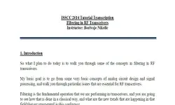 Filtering in RF Transceivers Transcript