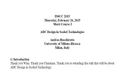 ADC Design in Scaled Technologies Transcript