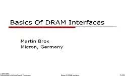 Basics of DRAM Interfaces Slides