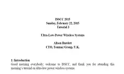 Ultra Low Power Wireless Systems Transcript