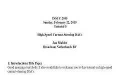 High Speed Current Steering DACs Transcript