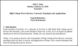 High Voltage Power Devices, Converter Topologies and Applications Transcript