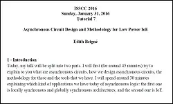 Asynchronous Circuit Design and Methodology for Low Power IoE Transcript