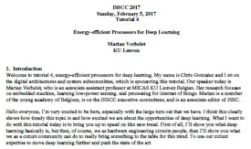 Energy-Efficient Processors for Deep Learning Transcript