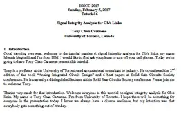 Signal Integrity Analysis for Gbs Links Transcript