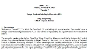 Design Trade-Offs in Digital Intensive PLLs Transcript