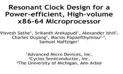 Resonant Clock Design for a Power-Efficient High-Volume x86-64 Microprocessor Video