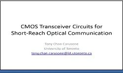 CMOS Transceiver Circuits for Short-Reach Optical Communication Slides