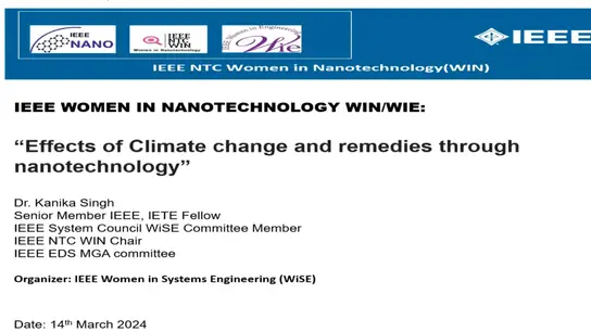 Effects of Climate Change and the Remedy through Nanotechnology