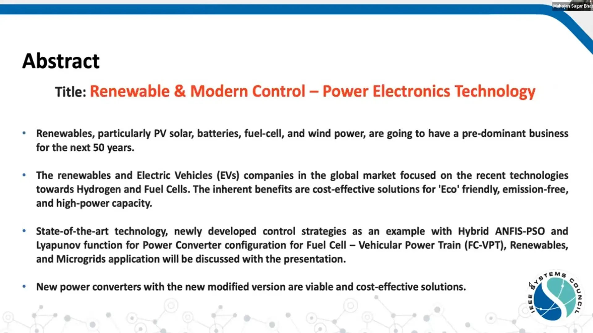 Renewable & Modern Control – Power Electronics Technology