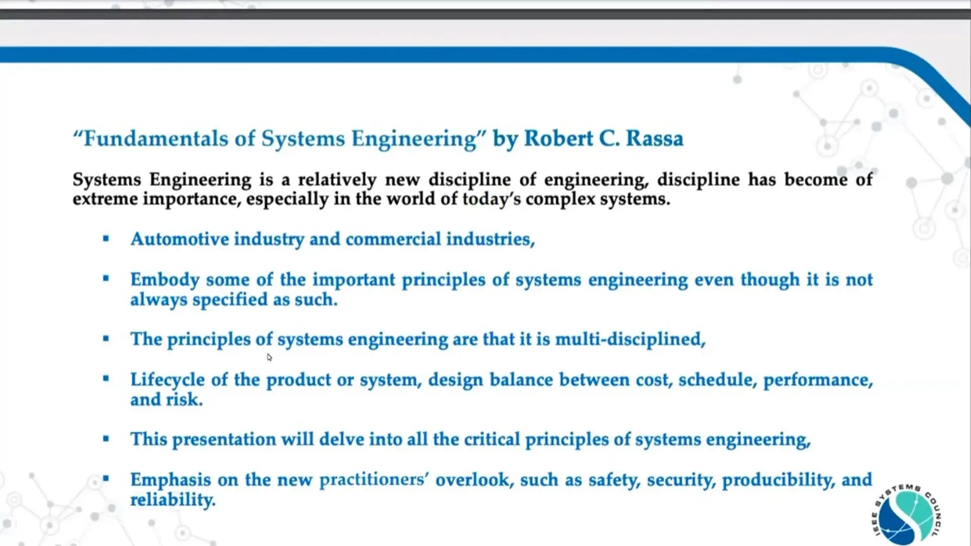 Fundamentals of Systems Engineering by Robert Rassa