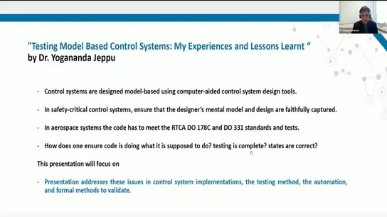 Testing Model Based Control Systems: My Experiences and Lessons Learnt