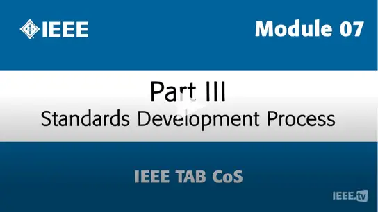 Module 07 - Standards Development: Pt. III - TAB CoS