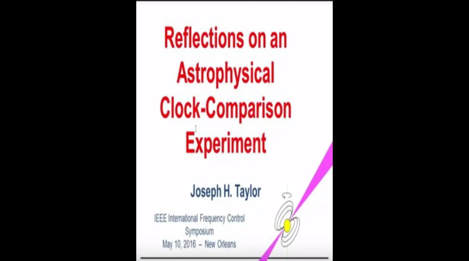 Reflections on a Astrophysical Clock Comparison Experiment Video