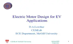 Video - Electric Motor Design for EV Application