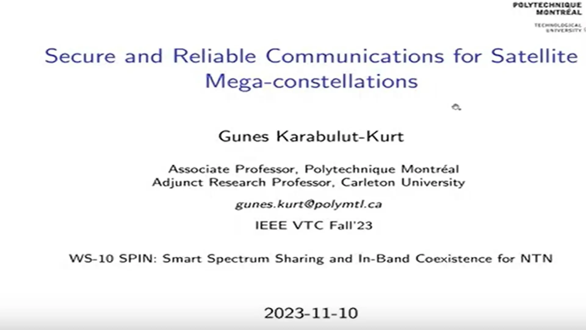 Keynote 1: Secure and Reliable Communications for Satellite Mega Constellations