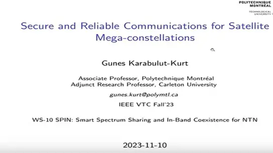 Keynote 1: Secure and Reliable Communications for Satellite Mega Constellations