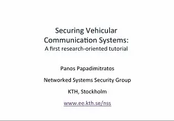 Video - Securing Vehicular Communication Systems A first Research-Oriented Tutorial