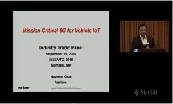 Video - Mission-Critical 5G for Vehicle IoT : Khan