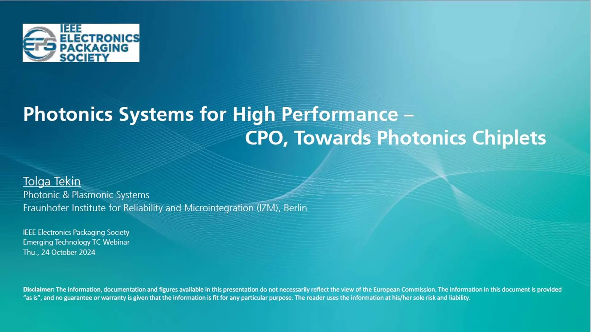 Photonics Systems for High Performance – CPO, Towards Photonics Chiplets Slides